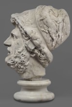 Head of Menelaus from the Menelaus Carrying the Body of Patroclus group, unknown artist. Head of a
