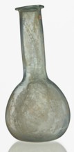 Pear-shaped vial, unknown Eastern workshop. The body is a slightly elongated sphere with a
