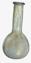 Pear-shaped vial, unknown Eastern workshop. The body is a slightly elongated sphere with a