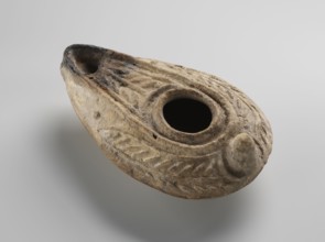 Oil lamp, unknown Palestinian workshop. Islamic art, Arabic culture; oil lamp used in everyday life