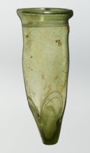 Lamp oil container, deposit provenance, Islamic art, Arabic culture, glass oil lamp, cream enamel