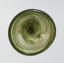 Lamp oil container, Islamic art; Arabic culture; glass oil lamp with cream enamel thread also at