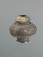 Jug, Persian, Islamic art; 16th–18th century, Central Asia ; ceramic vessel with bulging belly on a