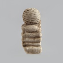 Fragment of a figurine. Head of a polychrome figurine, which originally probably depicted a woman