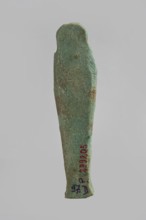 Ushabti, gift, very schematically designed ushabti figurine with a distinct narrow beard and tools
