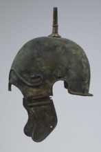 Bronze helmet, 4th–3rd century BC, possibly Italy; armament; height 34 cm, width 20.2 cm, depth 22