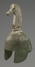 Bronze helmet, 8th–7th century BC, Italy, armament, height 46 cm, width 17.5 cm, depth 23 cm,