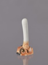 Goblin tengu mask, Japanese, 19th century. Materials: white glaze. Subject: tengu. Form: mask.
