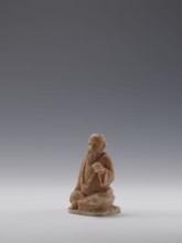 Sage, unknown sculptor; figurine of a bonza priest; Chinese, Qing dynasty 1644–1911, 19th century;