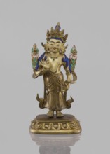 Maitreya Buddha of the Future, Tibetan Buddhist art, figurine, bodhisattva iconographic, lotus