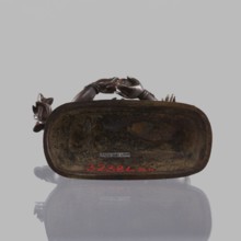 Six-armed Mahakala; creator, dharmapala iconography; lotus throne; Tibetan Buddhist sculpture, 19th
