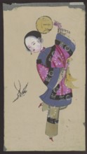 Dancing Beauty with a Swallow, unknown author; nianhua New Year's picture, early 20th century,