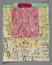 Guardian Deities of the Home, Chinese, nianhua New Year's picture, early 20th century, Beijing;