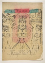 Deities of the Three Offices, Chinese, nianhua New Year's pictures, early 20th century, Beijing,