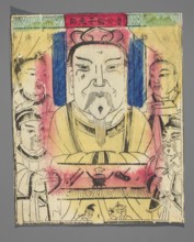 Lu Gong — patron saint of carpenters; unknown creator graphic artist; nianhua New Year's picture,