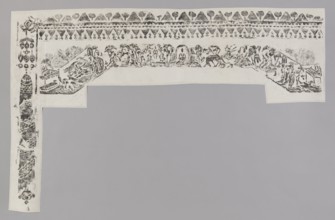 Buddhist votive procession, Chinese, early 20th century. Graphic print depicting Buddha,