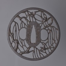Crossguard tsuba, Nakai Tomotsune II; Nakai school. Decorated with openwork positive openwork