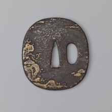 Crossguard tsuba, Japanese, early 19th century Edo period, 1603–1868. Oval tsuba tatemaru gata with