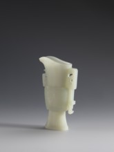 Vase with two taotie masks;, Chinese, Qing dynasty 1644–1911; 18th–19th century; porcelain vessel