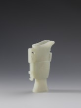 Vase with two taotie masks; Chinese; Qing dynasty 1644–1911; 18th–19th century. Porcelain vessel