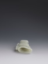 Vase with two taotie masks; Chinese, Qing dynasty 1644–1911, 18th–19th century. Porcelain vessel