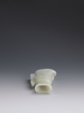 Vase with two taotie masks, Chinese, Qing 1644–1911, 18th/19th century. Porcelain vessel featuring