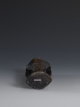Vase, Qing dynasty 19th century, China. Dark soapstone vase with bas-relief and openwork in places,
