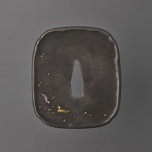Crossguard tsuba, Takahashi Ietsugu fl. ca. 1830–1880. Tsuba in the shape of a rectangle with