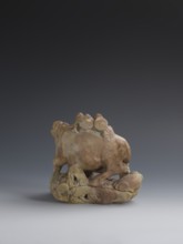 Buffalo with calves and shepherds, unknown sculptor; purchase provenance; buffaloes; Chinese art;