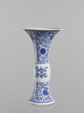 Gu-type vase, ceramics, Qing style, blue-and-white porcelain, Chinese art, Chinese culture,