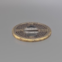 Crossguard tsuba, Round tsuba maru-gata in the Chinese Cantonese style with a distinct, finely