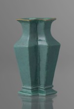 Vase;, ; Chinese; Qing dynasty 1644–1911; 19th century; ceramics; covered with a turquoise glaze