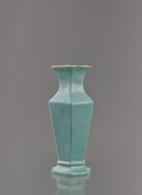 Vase, Chinese, Qing dynasty 1644–1911, 19th century. Ceramic vessel covered with a turquoise glaze