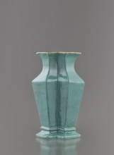 Vase, Chinese, Qing dynasty 1644–1911, 19th century. Ceramic vessel covered with a turquoise glaze
