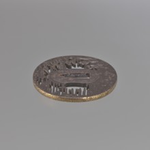 Crossguard tsuba, Takehara Tomomasa; oval tsuba tatemaru gata with rectangular edge, inlaid with