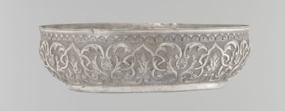 Bowl, Islamic art, Turkish, Ottoman dynasty 1299–1922, geometric motifs, plant ornament, tugra of