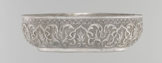 Bowl, maker, purchase, Islamic art; Turkish, Ottoman dynasty 1299–1922. Silver hammam bowl with