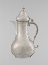 Teapot with a lid, Ottoman Turkish, 19th century, vessel for beverages, teapot, silver?, geometric