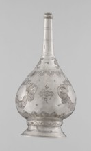 Bottle for spraying water soaked in perfumes, Islamic art; vessel with plant and floral ornament: