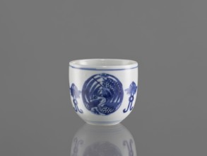Bowl, ceramics, Chenghua 1465–1487, phoenixes and lotus iconography, blue-and-white porcelain in