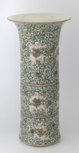Cylindrical vase of the horn type, Chinese, Qing dynasty Kangxi period, 1662–1722, colored