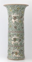 Cylindrical vase of the horn type, Chinese, Qing dynasty Kangxi period, 1662–1722, colored