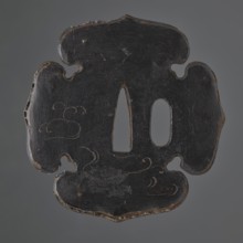 Crossguard tsuba, Japanese, Edo period 17th–18th century. Iron lined with multiple-folded