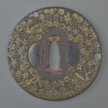 Crossguard tsuba, Mino school, Japanese, Edo period 1603–1868, 18th century. Round tsuba maru gata