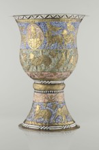 Cup, Persian, Qajar dynasty 1785–1925, 19th century; earthenware vessel, height 25.5 cm, diameter