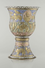 Cup, Persian, Qajar dynasty 1785–1925, 19th century, Iran. Ceramic vessel, height 25.5 cm, diameter