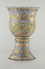 Cup, Persian, Qajar dynasty 1785–1925, 19th century, Iran. Ceramic vessel, height 25.5 cm, diameter