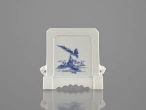 Decorative screen, ceramics; blue-and-white porcelain; Qing dynasty 1644–1911; 19th century, China.
