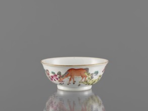 Bowl, ceramics, colored porcelain, landscape motifs, Qing style, Chinese art, Chinese culture,