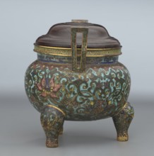 Ding-type incense burner with cover; Chinese; Qing dynasty, Qianlong period 1736–1795; ding